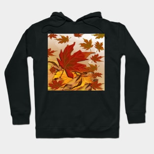 Autumn Leaf Design Orange, Rust & Yellow Background Beautiful Fall Design Hoodie